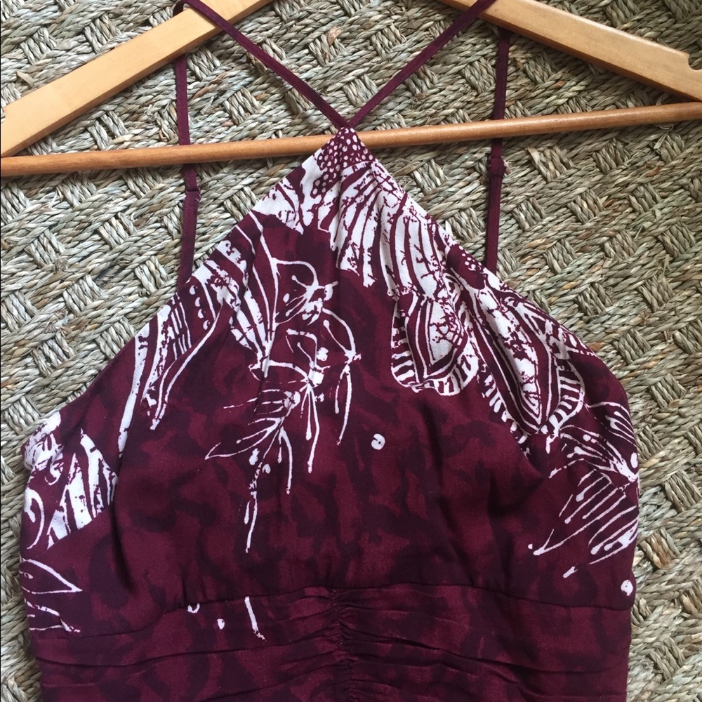 Urban Outfitters Burgundy Printed Mini Dress